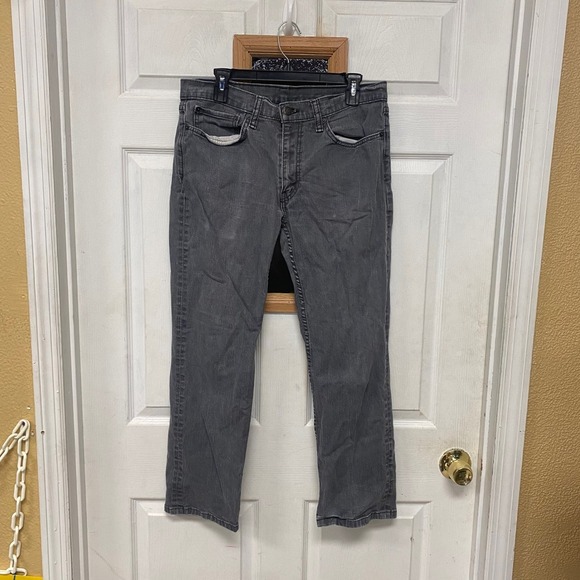 Levi's 514 Mens Gray Straight Fit Jeans Size 34x32 Denim Pants - Picture 4 of 8